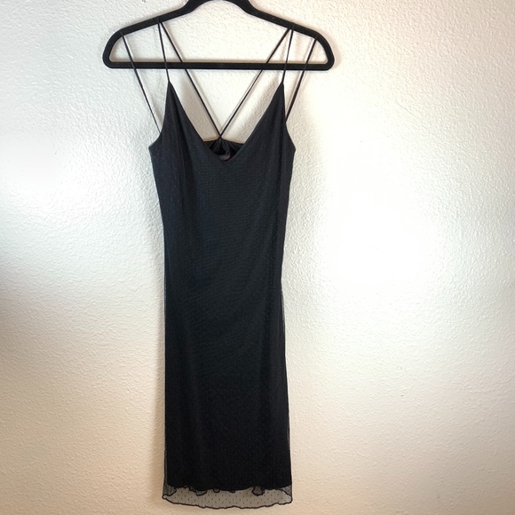 Ralph Lauren Black Slip Midi Dress Size Small - Picture 1 of 7